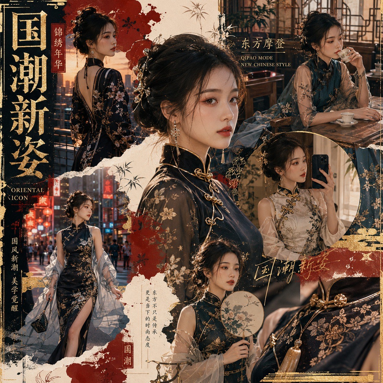 AI qipao fashion poster for social media promotion