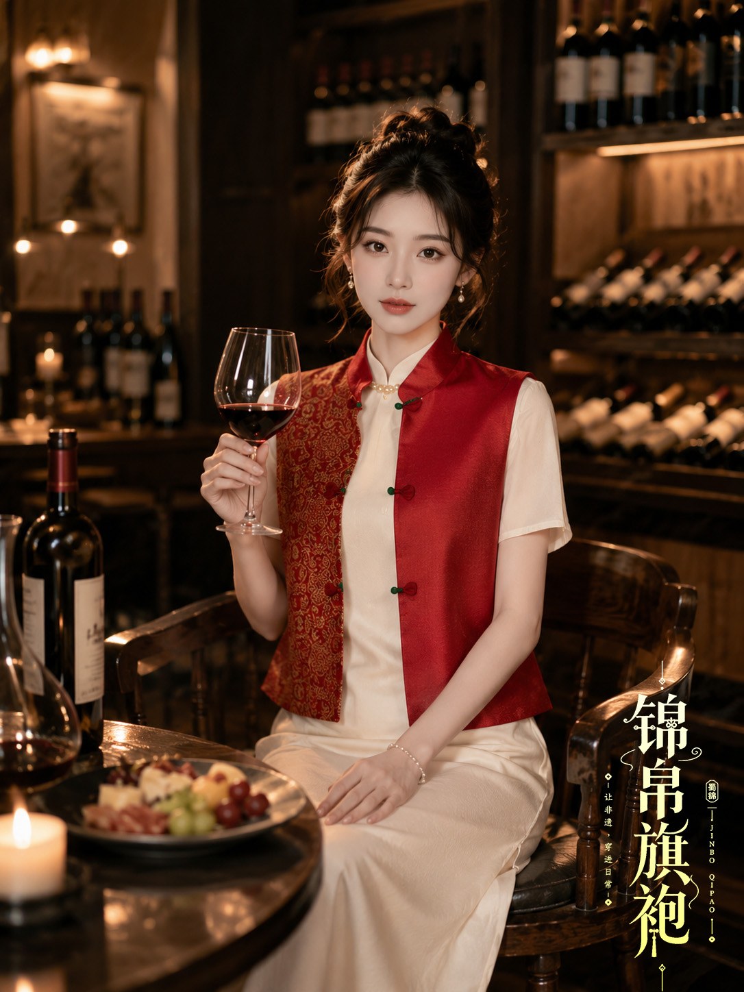 AI lifestyle setting based on mannequin qipao outfit